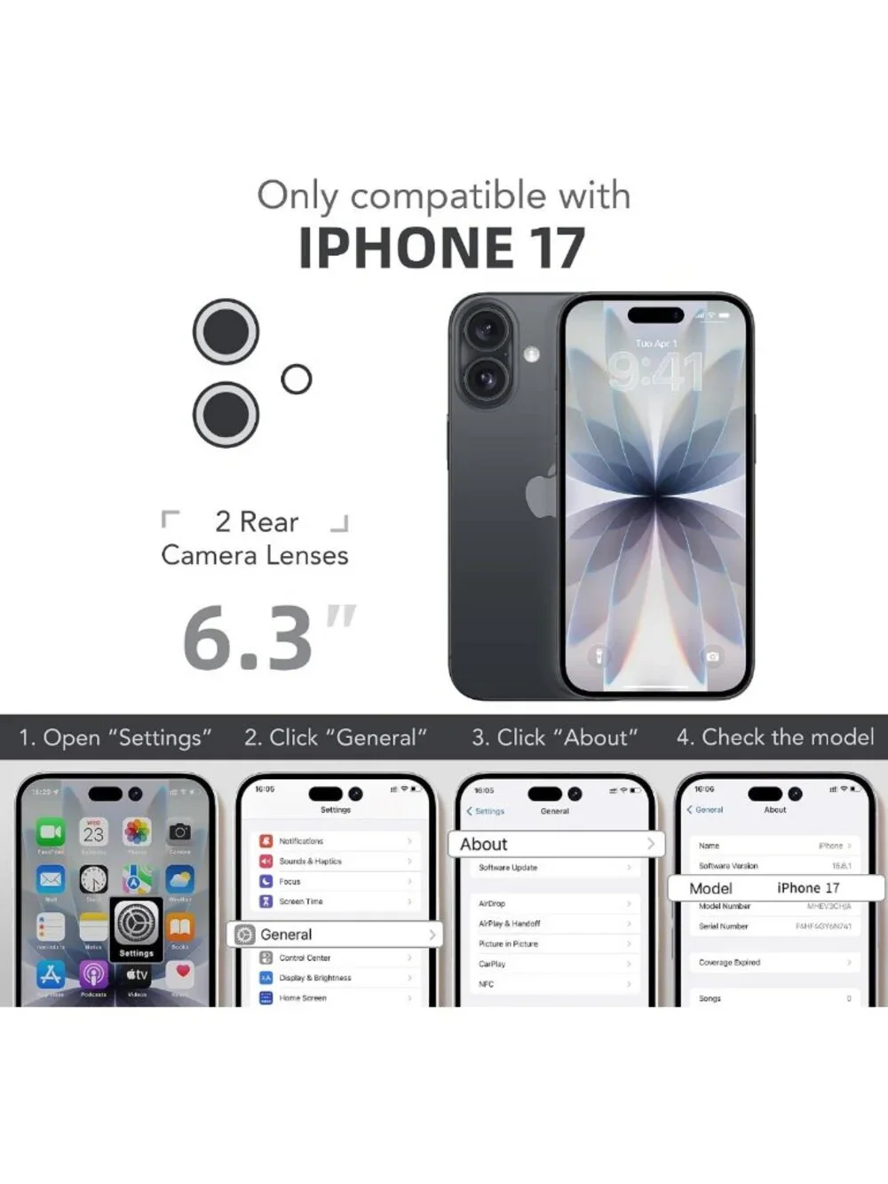 iPhone 17 Case with MagSafe, Privacy Screen Protector, Shockproof Full Body
